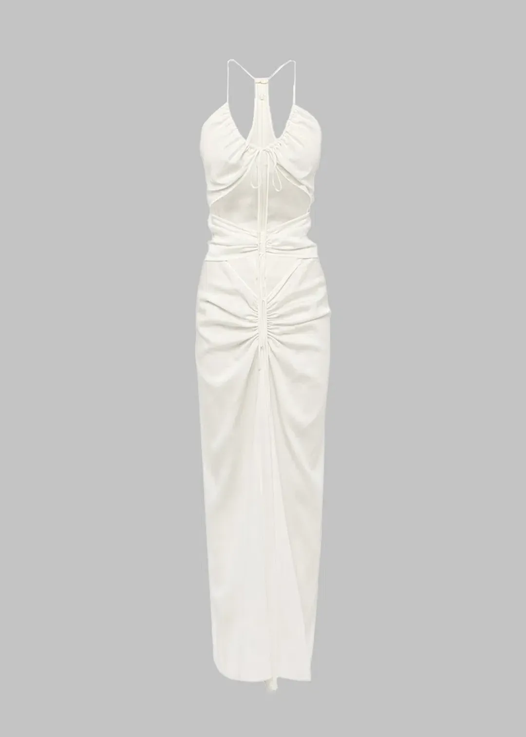 Christopher Esber Multi Panel Disconnect Ruched Halter Dress White Size 10 AU for rent on The Volte - main image
