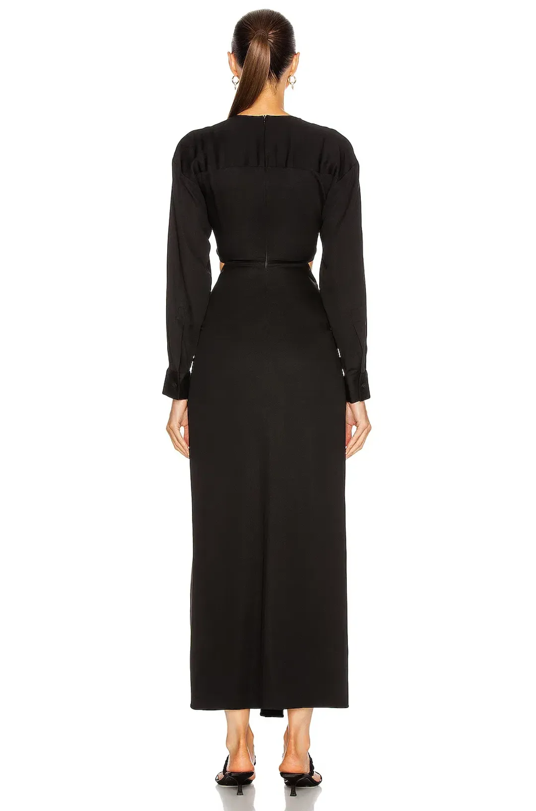 Christopher Esber  Ruched Disconnect Shirt Dress Black Size 12 AU for rent on The Volte - main image