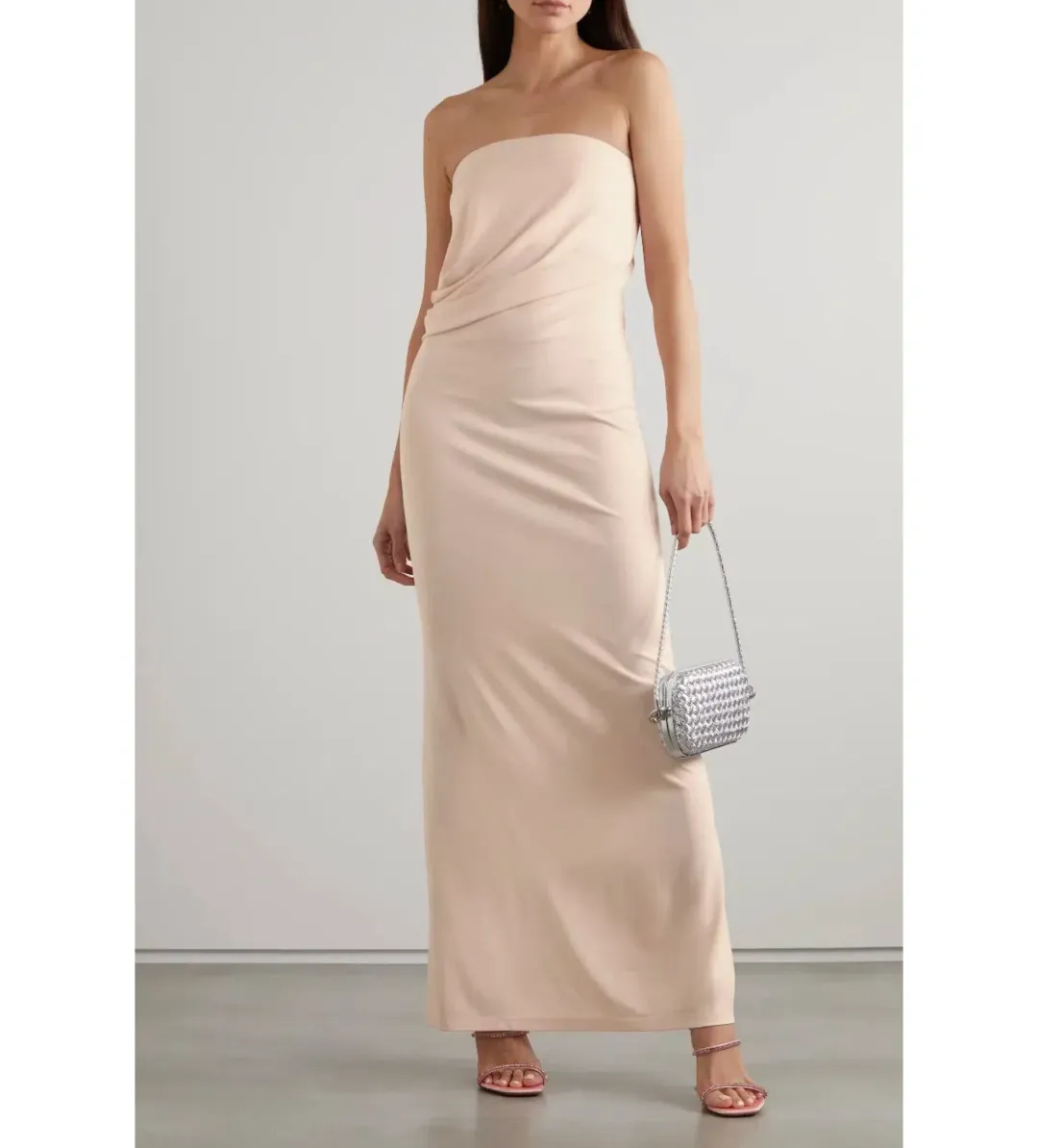 Christopher Esber Balm Strapless Ruched Dress Pink Size 6 AU for rent on The Volte - main image