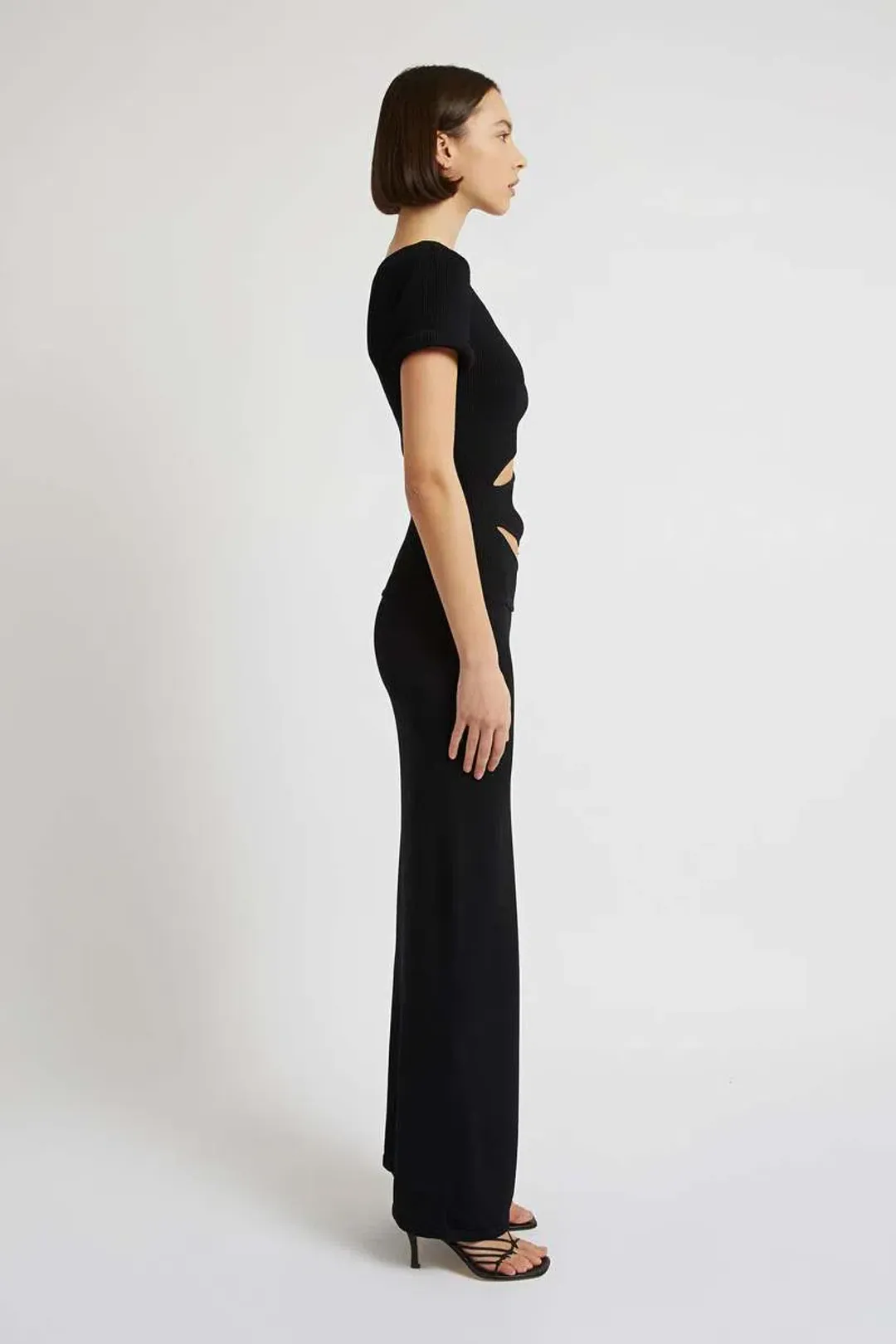 Christopher Esber Slashed Tie Tee Dress  Black Size L/Au 12 for rent on The Volte - main image