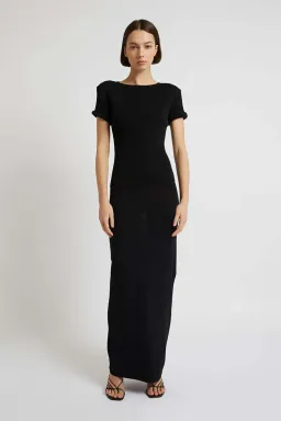 Christopher Esber Slashed Tie Tee Dress  Black Size L/Au 12 for rent on The Volte - image 3