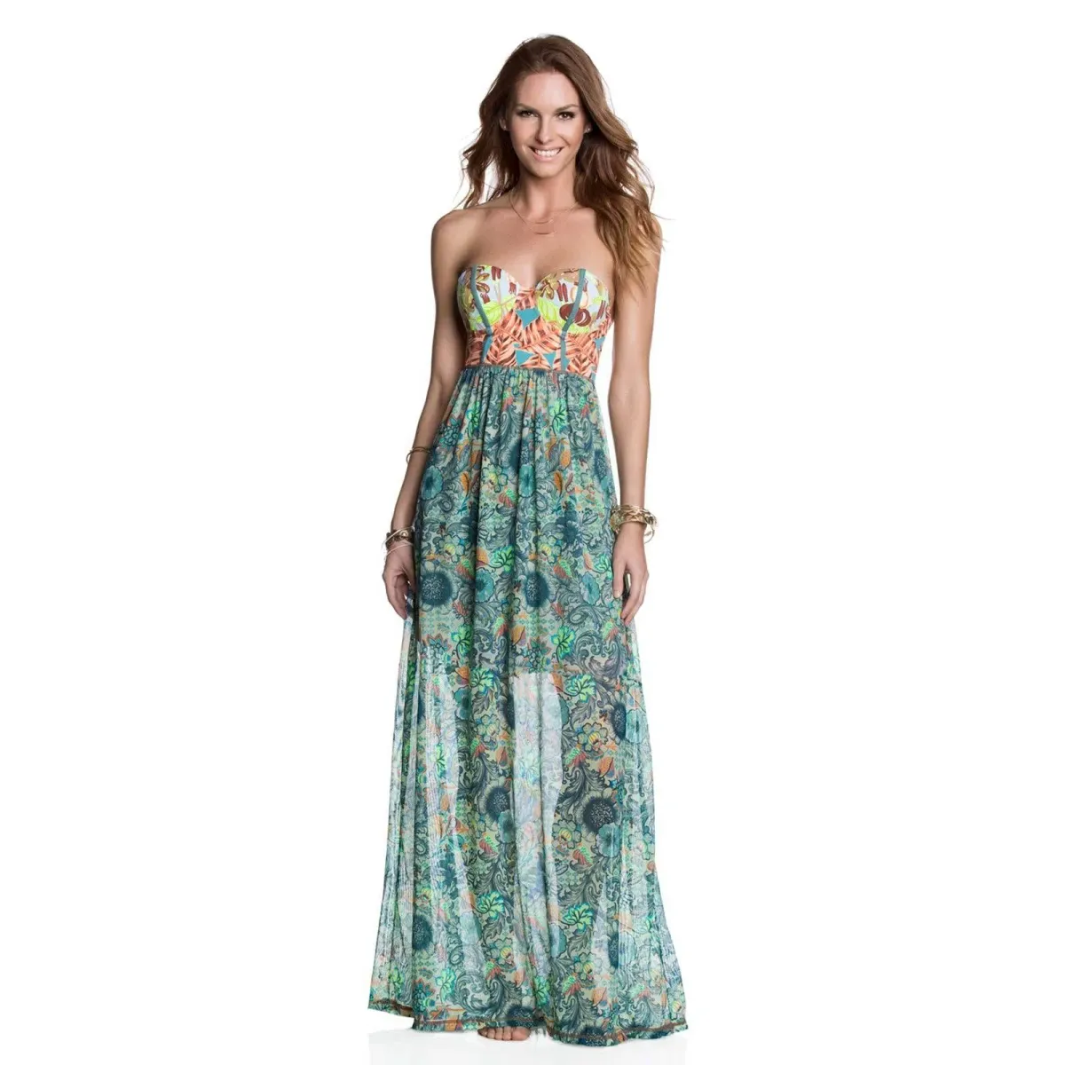 Maaji Swan Song Long Dress Multi Size S / AU 8 for rent on The Volte - main image