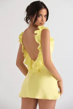 House Of CB Tink Mini Dress Yellow Size XS/AU 6  for rent on The Volte - image 5