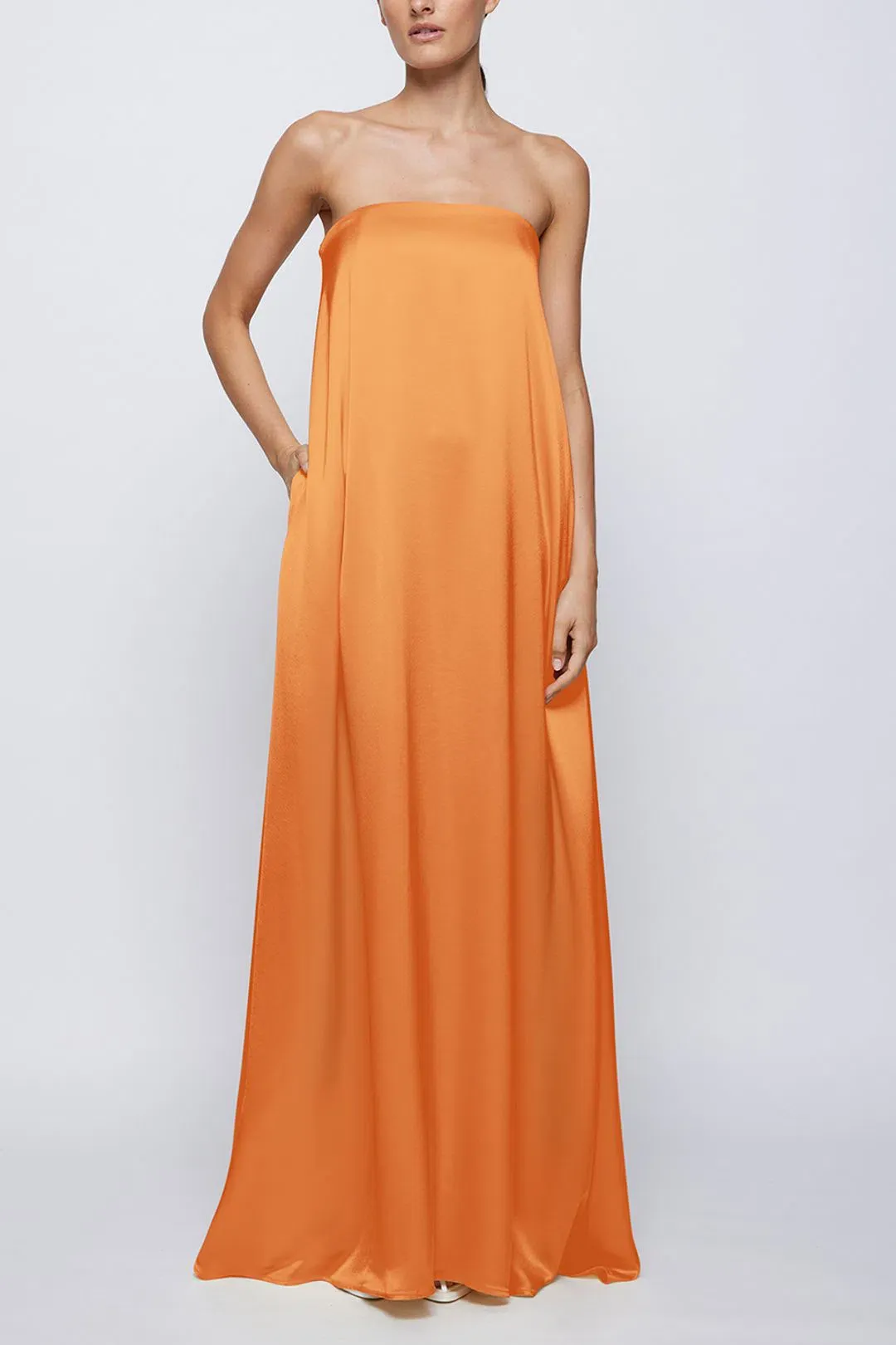 ANNA QUAN Delfina Maxi Dress Kumquat Orange 8 for rent on The Volte - main image