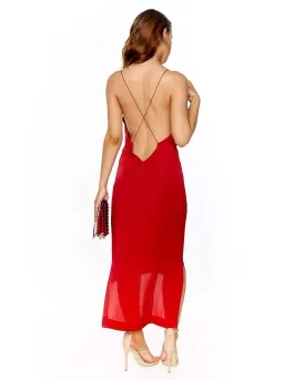Dion Lee Fine Line Cami Slip Dress Red Size 8 for rent on The Volte - image 4