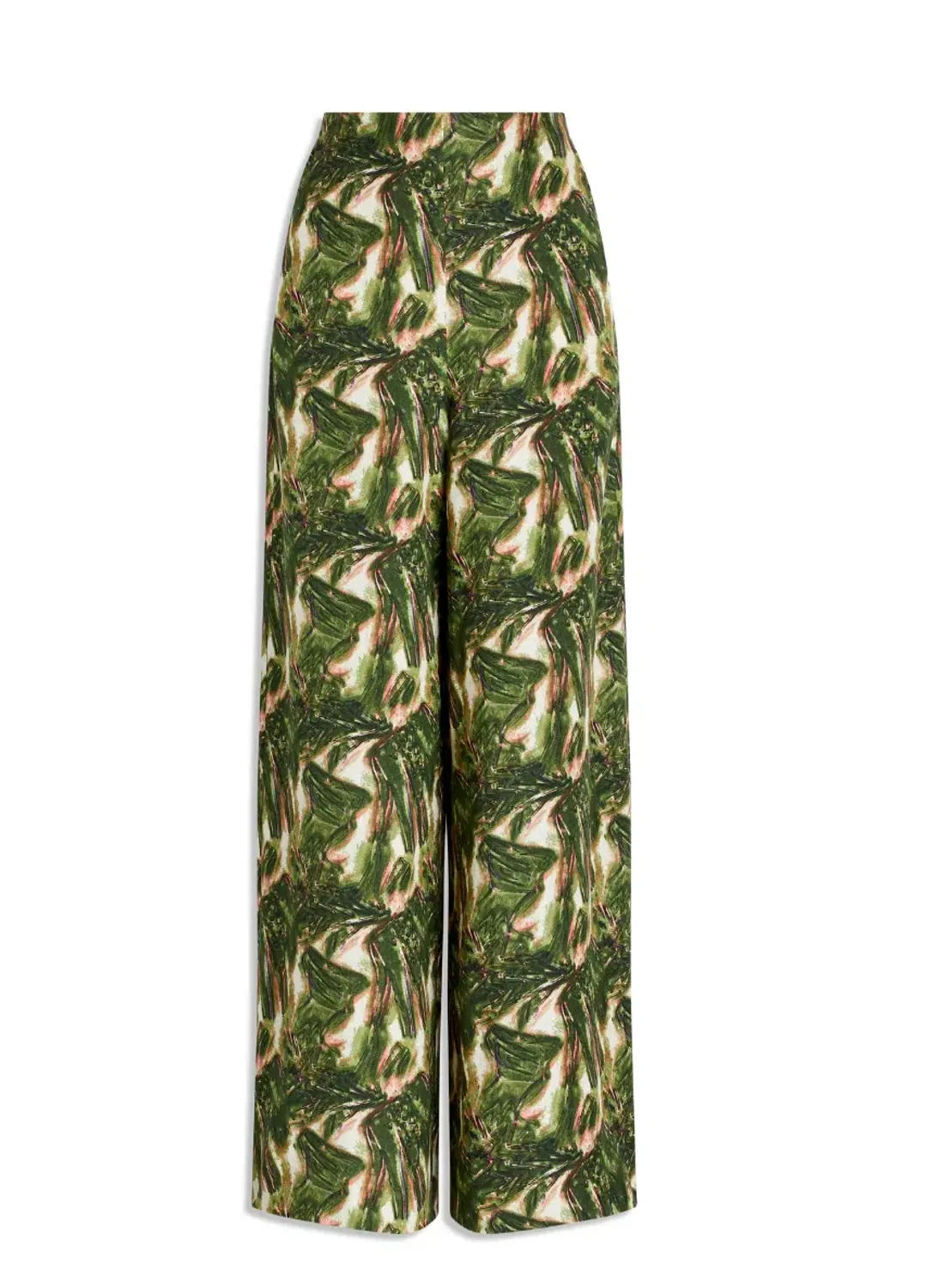 Scanlan Theodore Italian Printed Linen Bralette in Size 10 & Trouser in Size 8 Set Khaki for rent on The Volte - main image