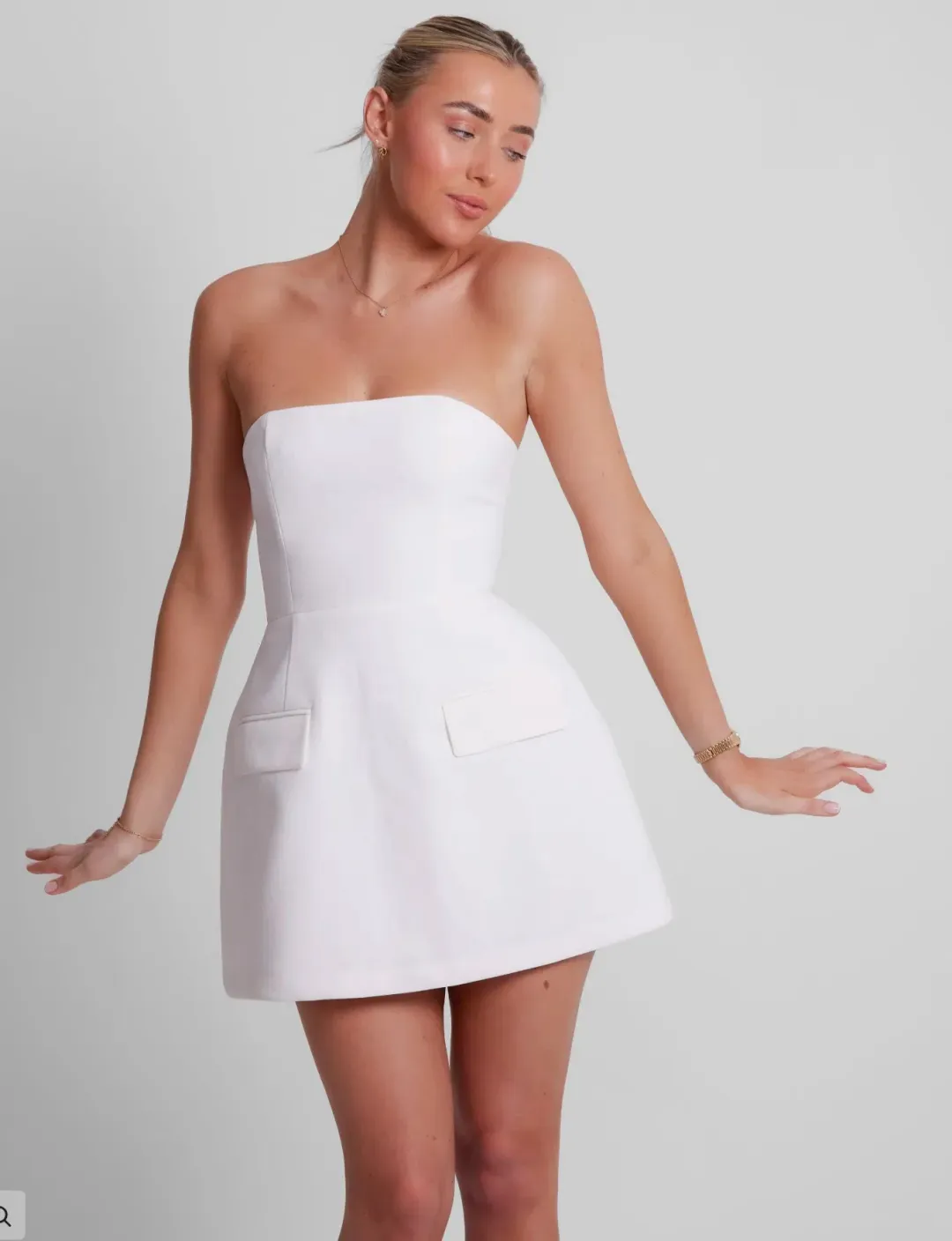 Odd Muse Ultimate Muse Strapless Mini Dress White Size 12 for rent on The Volte - main image
