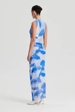 Scanlan Theodore Italian Cloud Print Dress in Blue Size 8 for rent on The Volte - image 3