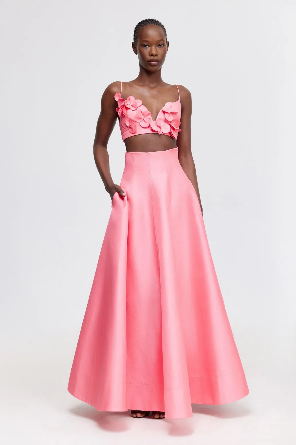 Acler Isla Top and Maxi Skirt Set Pink Rose Size 8 for rent on The Volte - main image