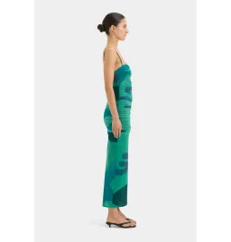 Sir the Label Frankie Gathered Midi Dress Emerald Reflection Size AU 14 for rent on The Volte - image 2
