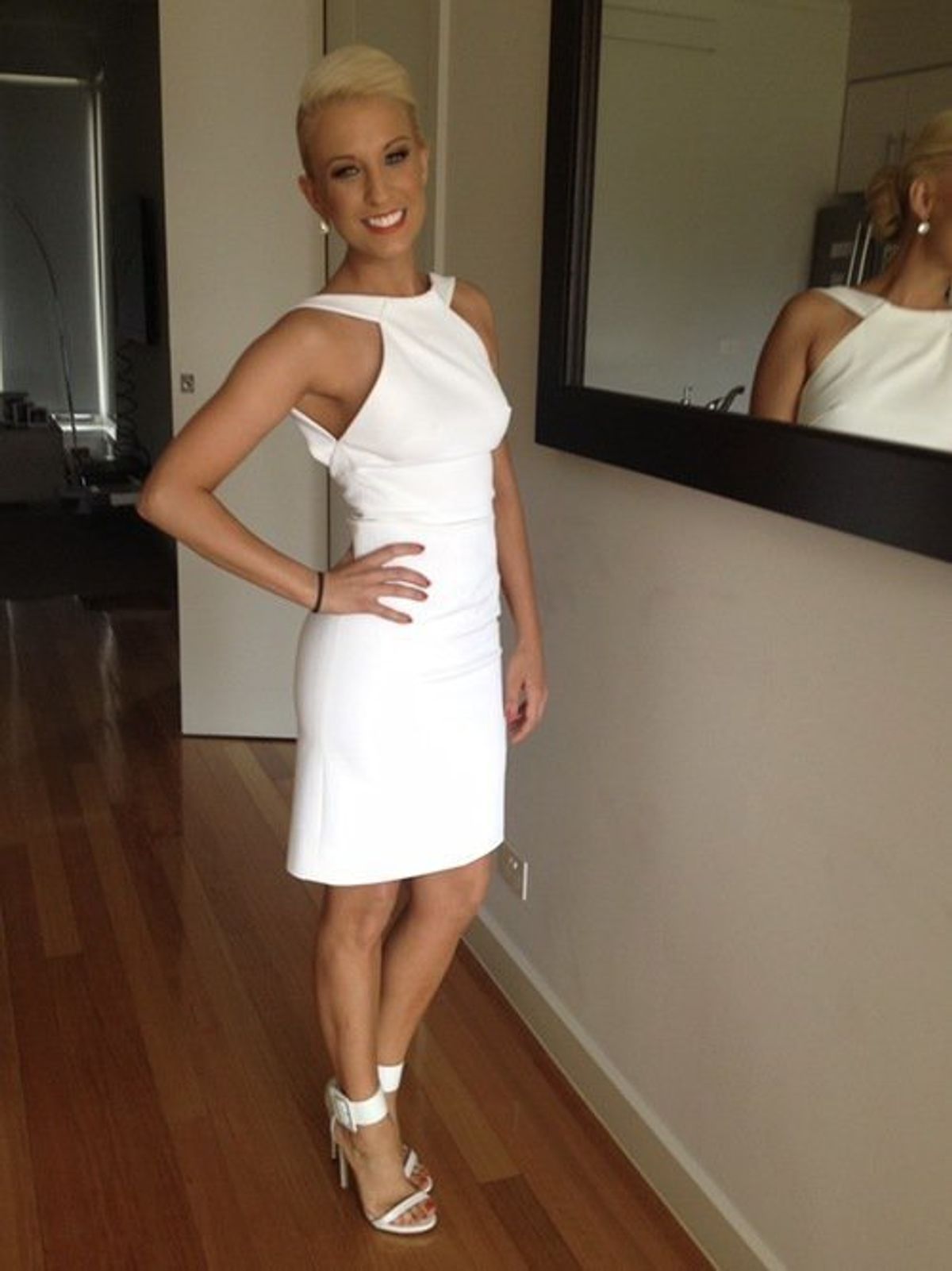 Dion Lee Halter Neck Backless Mini Dress White Size 6 for rent on The Volte - main image