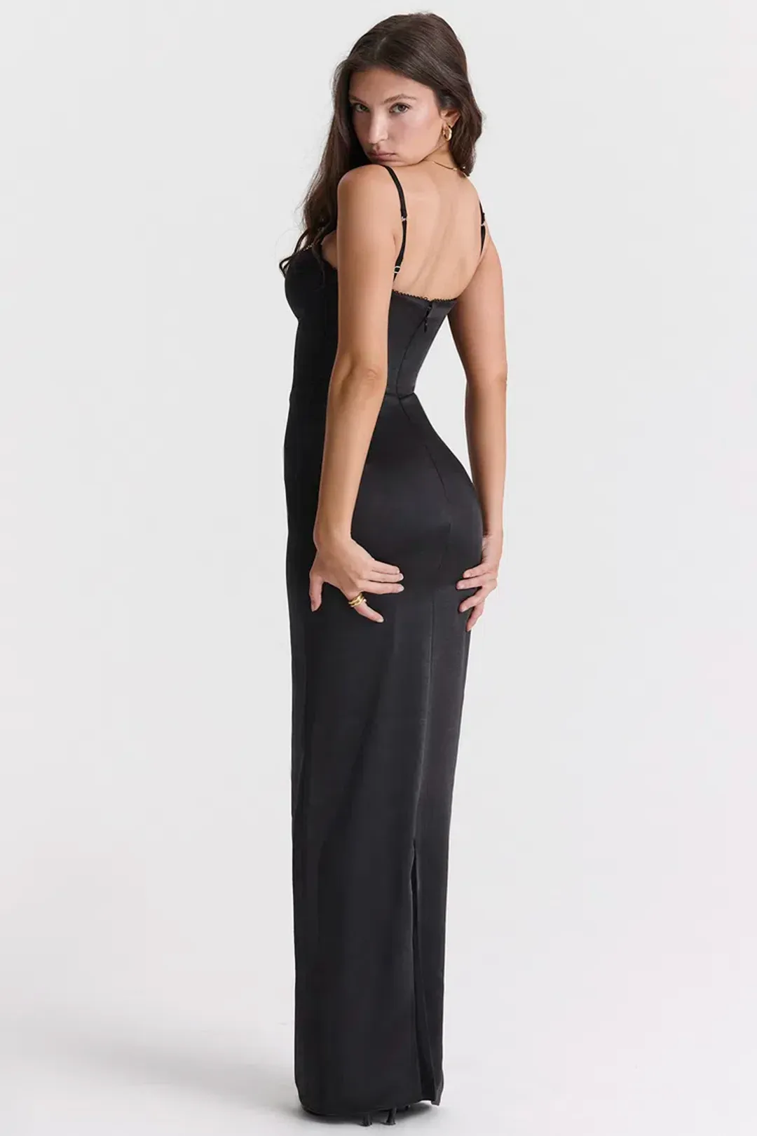 House of CB Stefania Corset Maxi Dress Black Size XS / AU 6 for rent on The Volte - main image