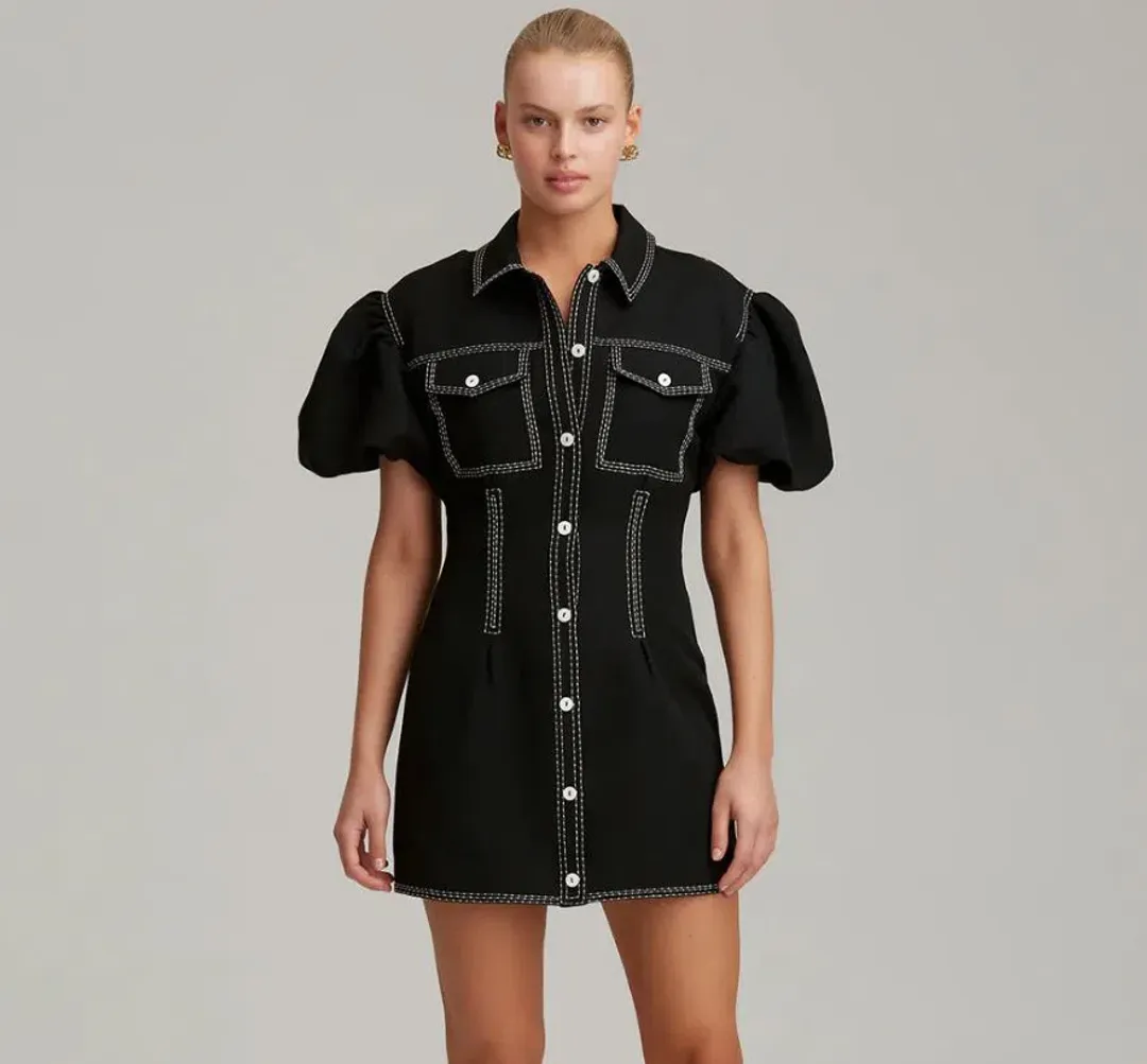 C/MEO Collective Out Of Time Mini Dress Black Size S / AU 8 for rent on The Volte - main image