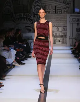 Dion Lee Striped Knit Cut Out Midi Dress Multi Size 10 for rent on The Volte - image 1