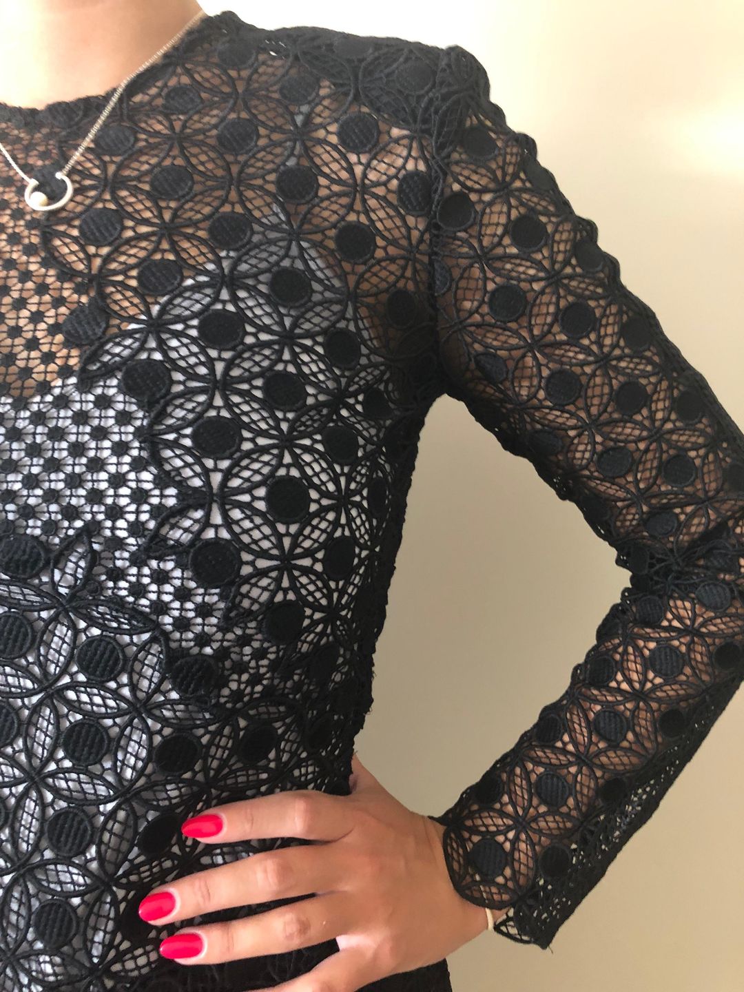Self Portrait Circular Tile Guipure Lace Mini Dress for rent on The Volte - main image