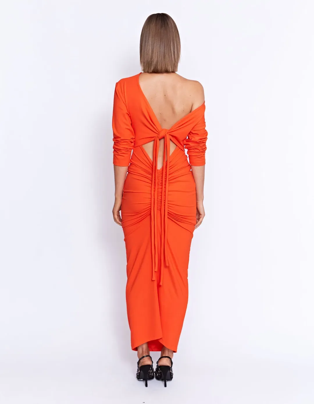 Pfeiffer Fontaine Midi Dress Crimson Orange Size M / AU 10 for rent on The Volte - main image