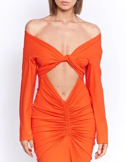 Pfeiffer Fontaine Midi Dress Crimson Orange Size M / AU 10 for rent on The Volte - image 2