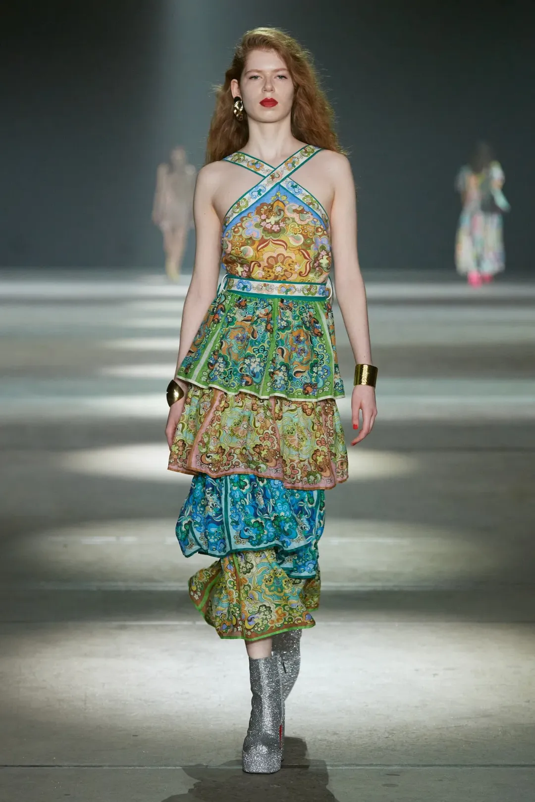 Alemais Dreamer Halter Tier Dress in Multi Size 10 for rent on The Volte - main image
