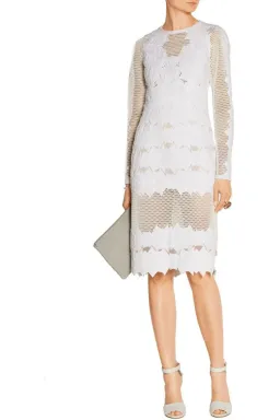 Jonathan Simkhai Burnout Brocade Long Sleeve Dress White Size 8 for rent on The Volte - image 2