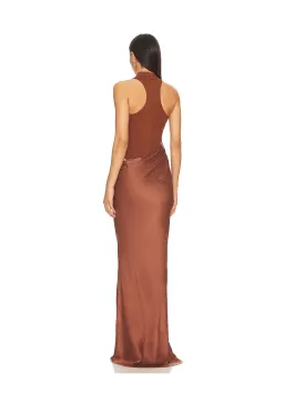 Camila Coelho Estrella Maxi Dress Nutshell Brown Size S / AU 8 for rent on The Volte - image 2