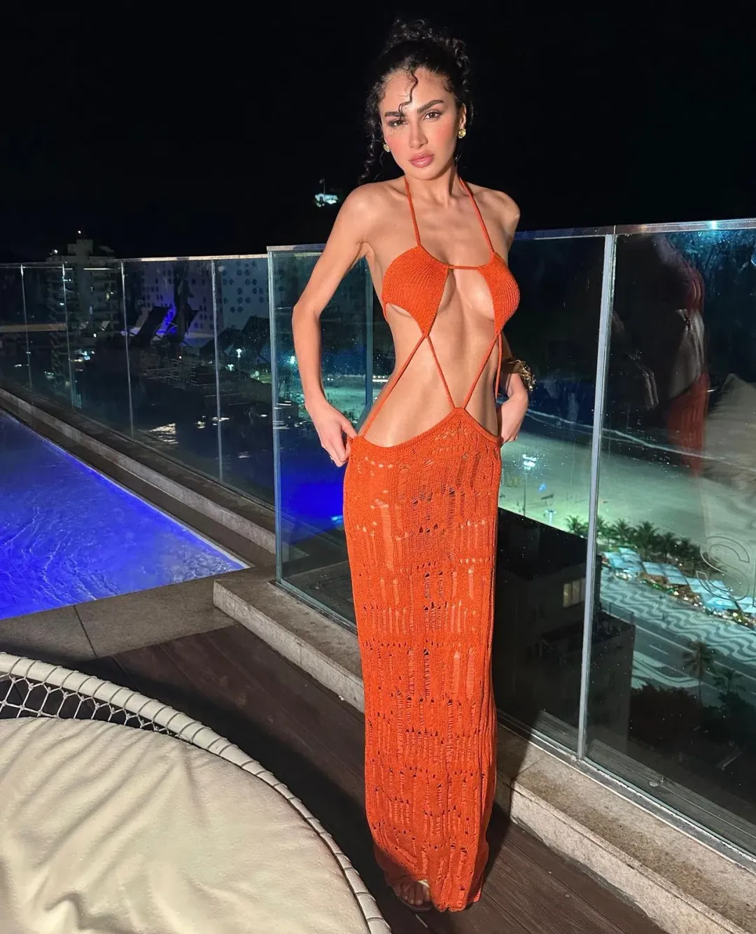 Jaded London Rumba Maxi Dress Orange Size 6 for rent on The Volte - main image