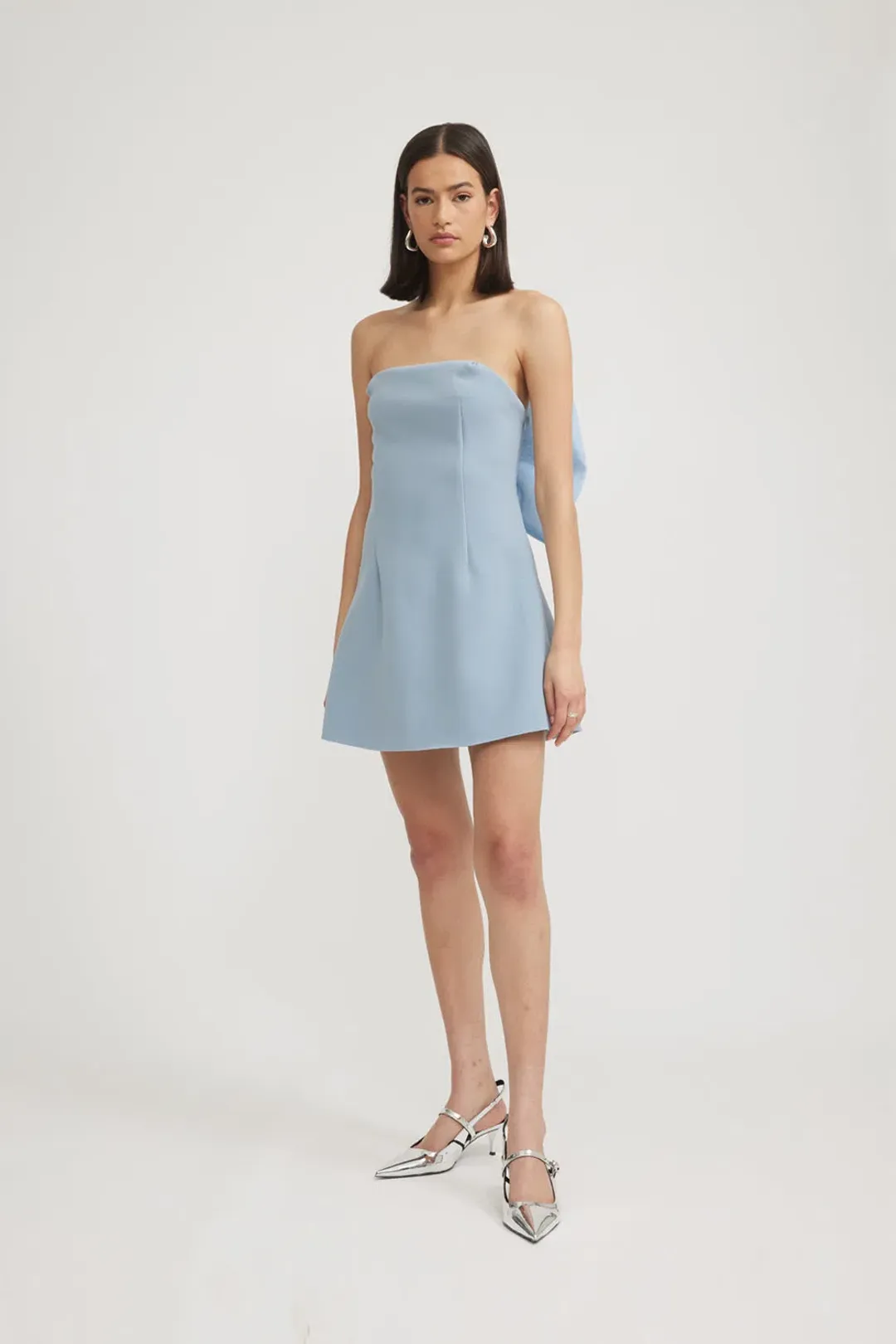 Tojhà  Daria Mini Dress  Powder Blue  Size 8 for rent on The Volte - main image