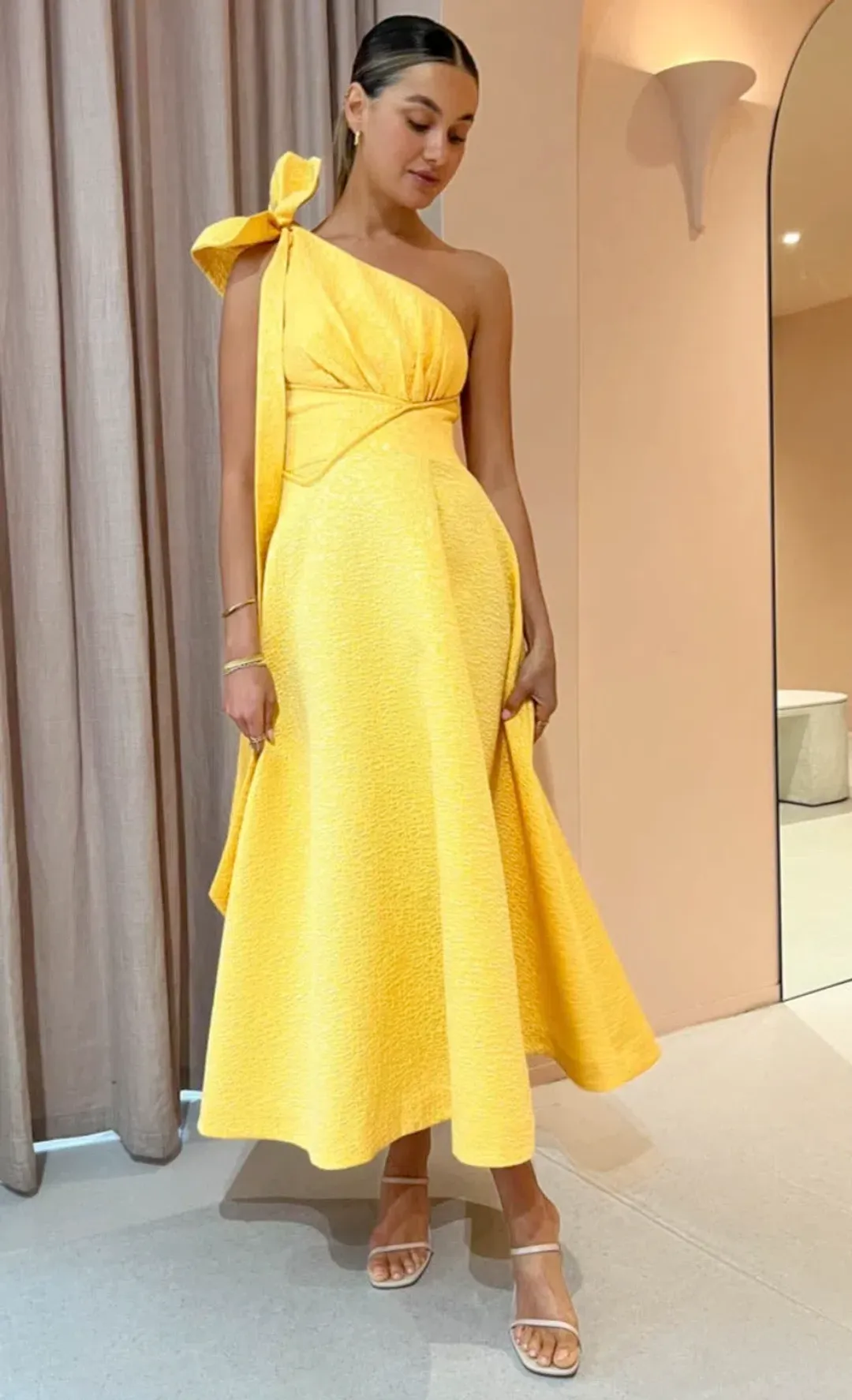 Rachel Gilbert Emiliano Dress in Lemondrop Yellow Size AU 12 for rent on The Volte - main image