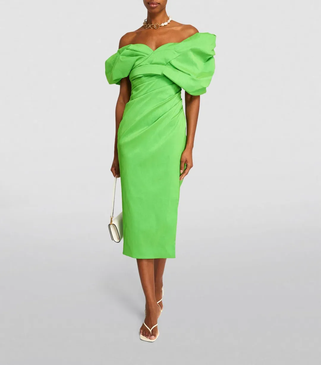 Rachel Gilbert Gia Midi Dress Green Size 3 / AU 12 for rent on The Volte - main image