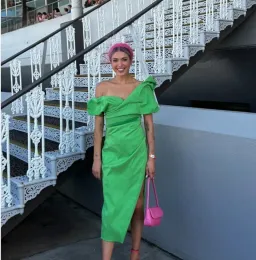 Rachel Gilbert Gia Midi Dress Green Size 3 / AU 12 for rent on The Volte - image 5