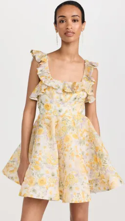 Zimmermann Harmony Frilled Mini Dress Citrus Garden Print Size 1 (6)6 for rent on The Volte - image 2