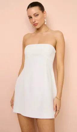 Shona Joy La Lune Otto Puff Sleeve Mini Dress in Ivory Size 6 for rent on The Volte - image 4