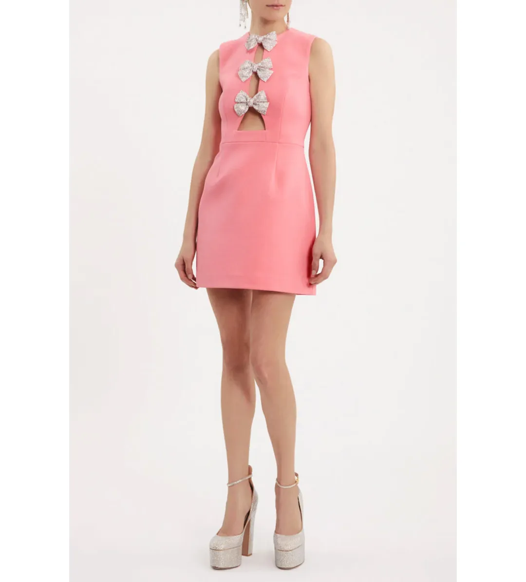 Rebecca Vallance Brittany Bow Mini Dress  Pink Size 14 for rent on The Volte - main image