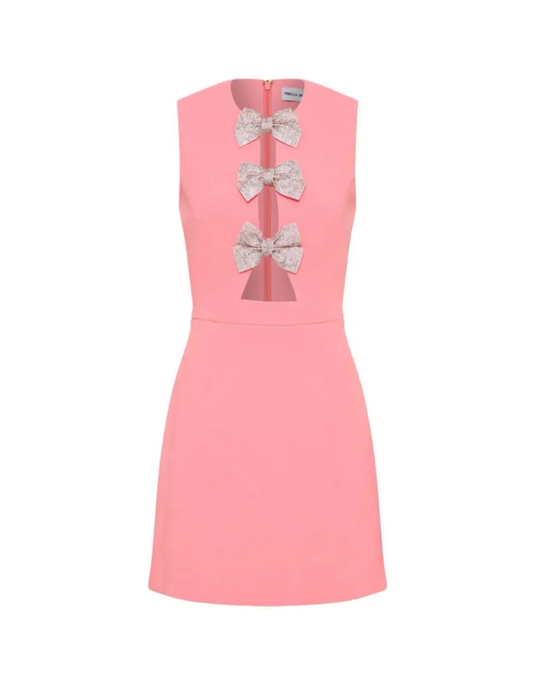 Rebecca Vallance Brittany Bow Mini Dress  Pink Size 14 for rent on The Volte - main image