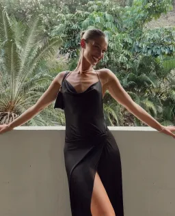 Bec And Bridge Ariel Cowl Maxi Dress Black Size 6 for rent on The Volte - image 3