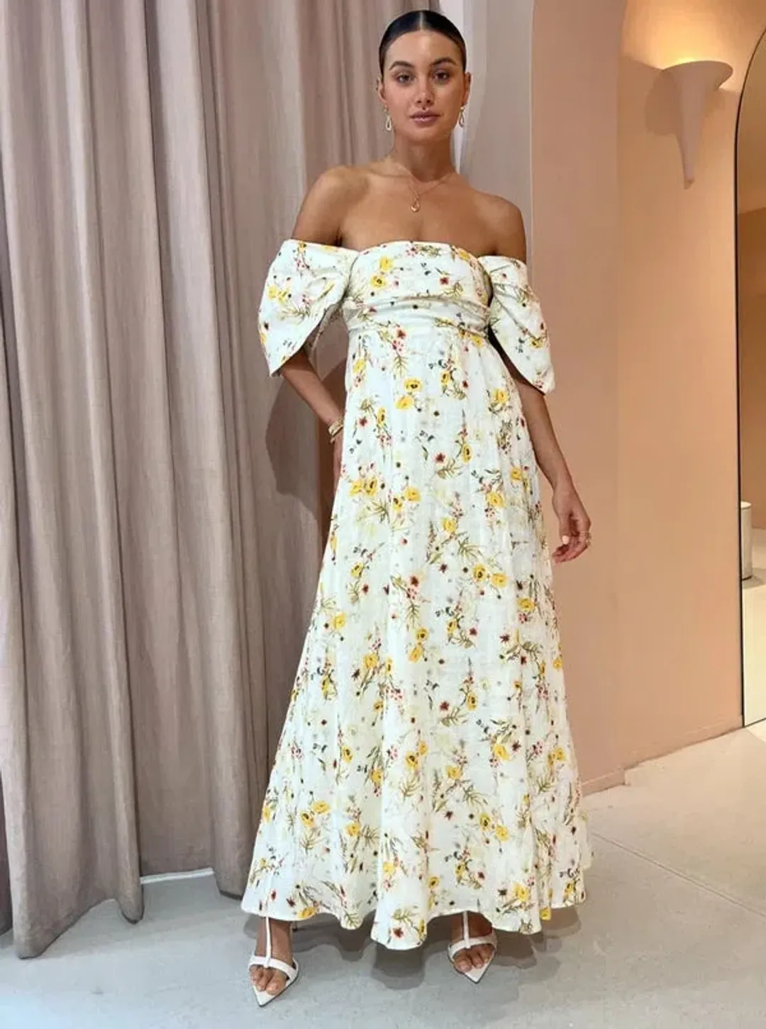 Issy Circles Dress in Yellow Poppy Size 10 for rent on The Volte - main image