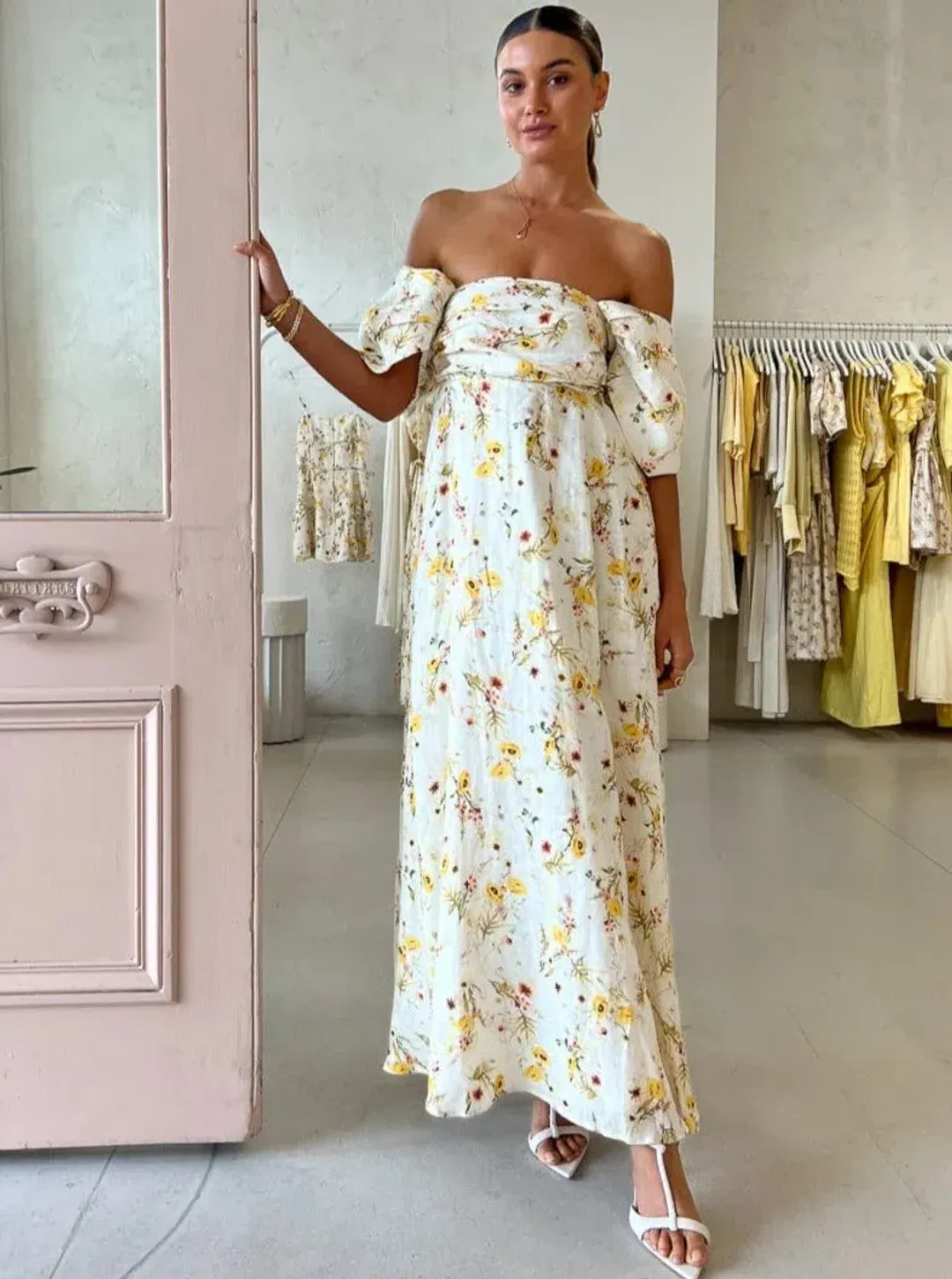 Issy Circles Dress in Yellow Poppy Size 10 for rent on The Volte - main image