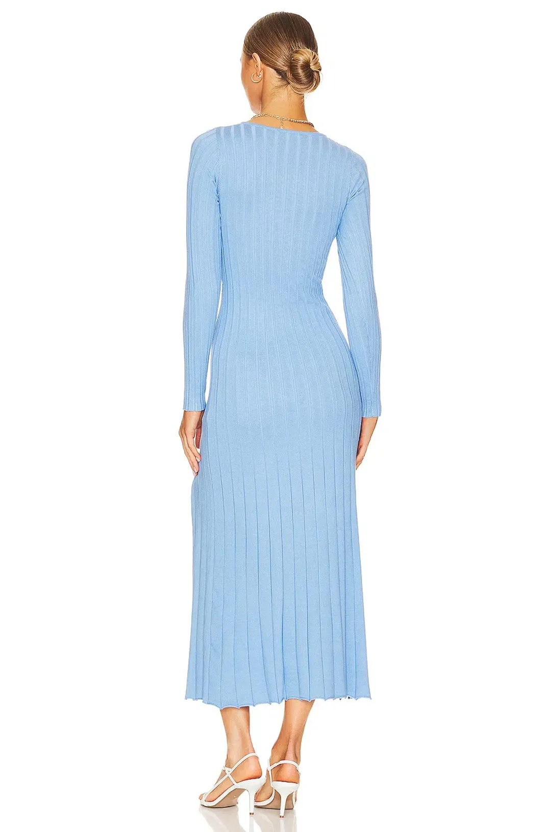 Sovere Recline Knit Midi Dress in Azure Size 14 for rent on The Volte - main image