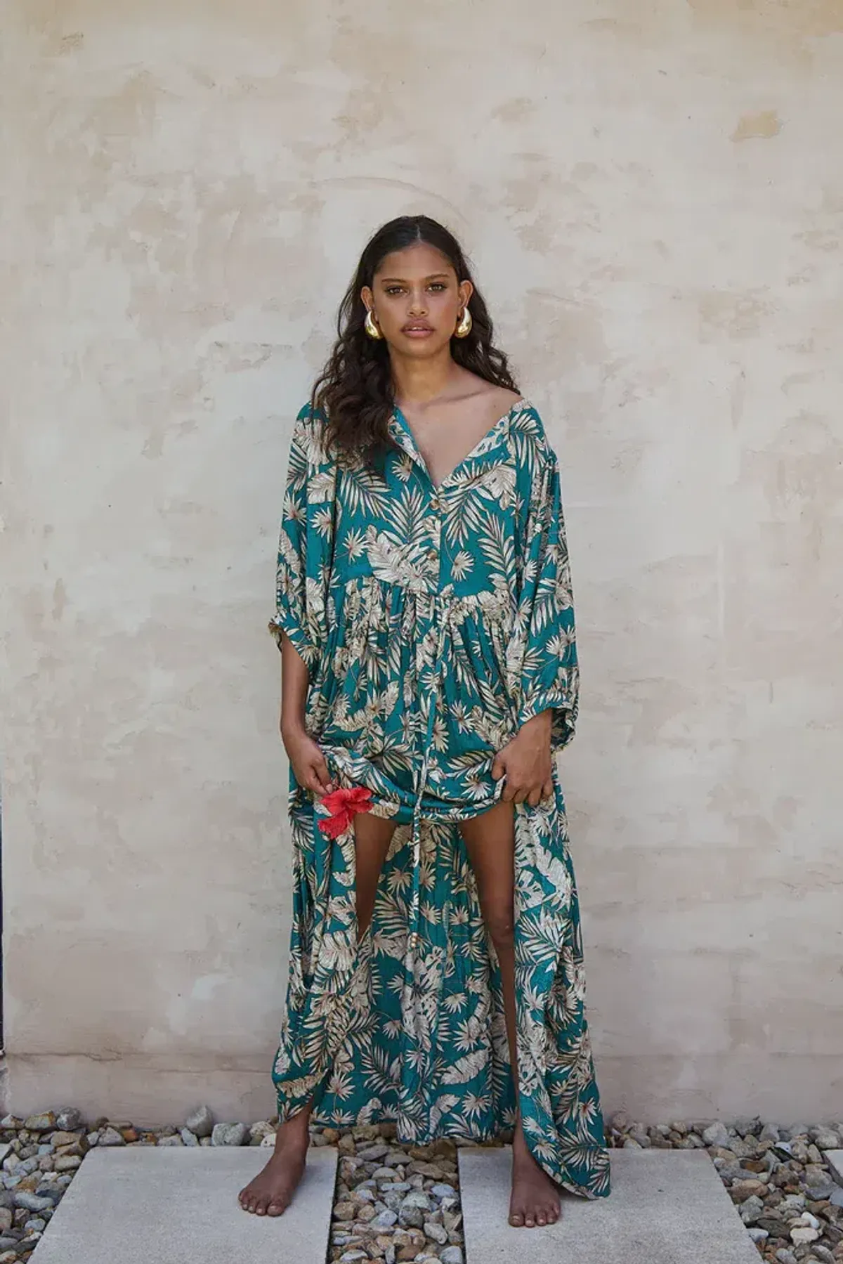 La Bohème Girls Selma Maxi Dress Lady Palm One Size for rent on The Volte - main image