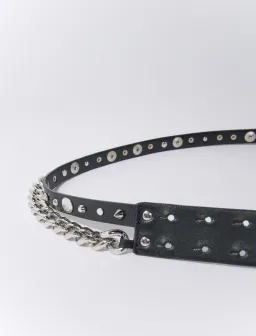 Maje Double Leather and Chain Belt in Black Size 2 /AU 10 for rent on The Volte - image 2
