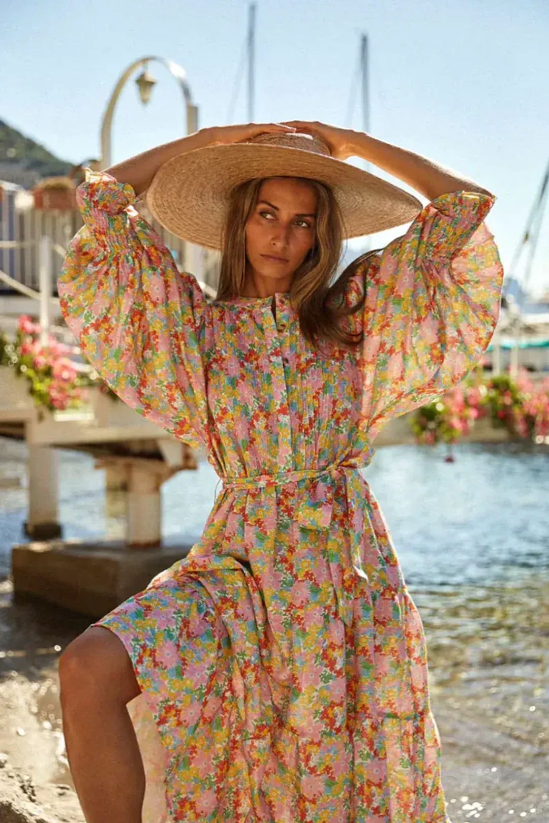La Bohème Girls Frida Maxi Dress in Palermo Floral One Size  for rent on The Volte - main image