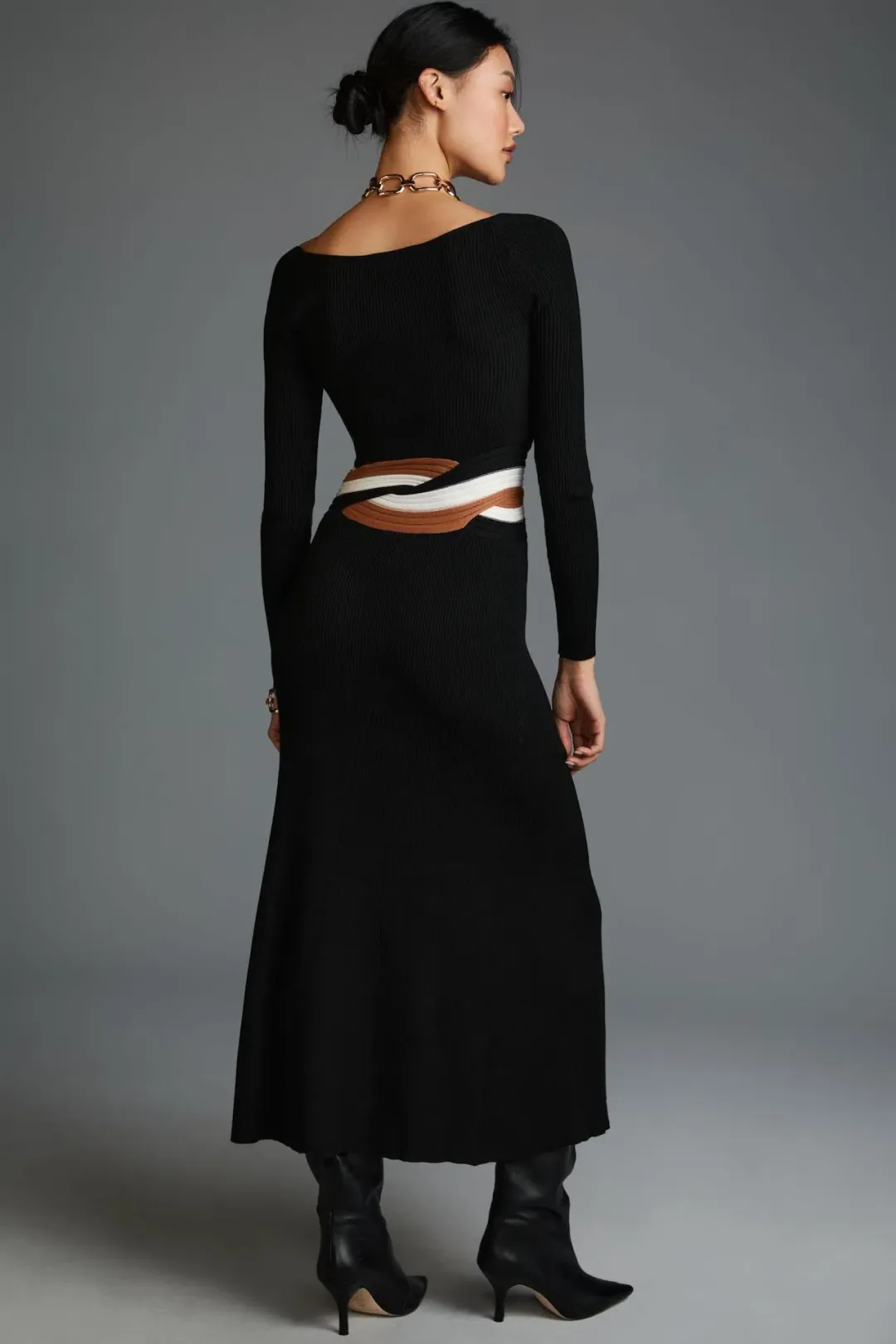 Sovere Inertia Knit Midi Dress Black Size 10 for rent on The Volte - main image