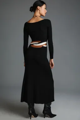 Sovere Inertia Knit Midi Dress Black Size 10 for rent on The Volte - image 2