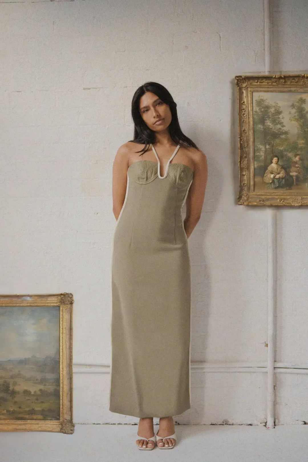 Paris Georgia Nassia Halter Dress Green Size S/ AU 8 for rent on The Volte - main image