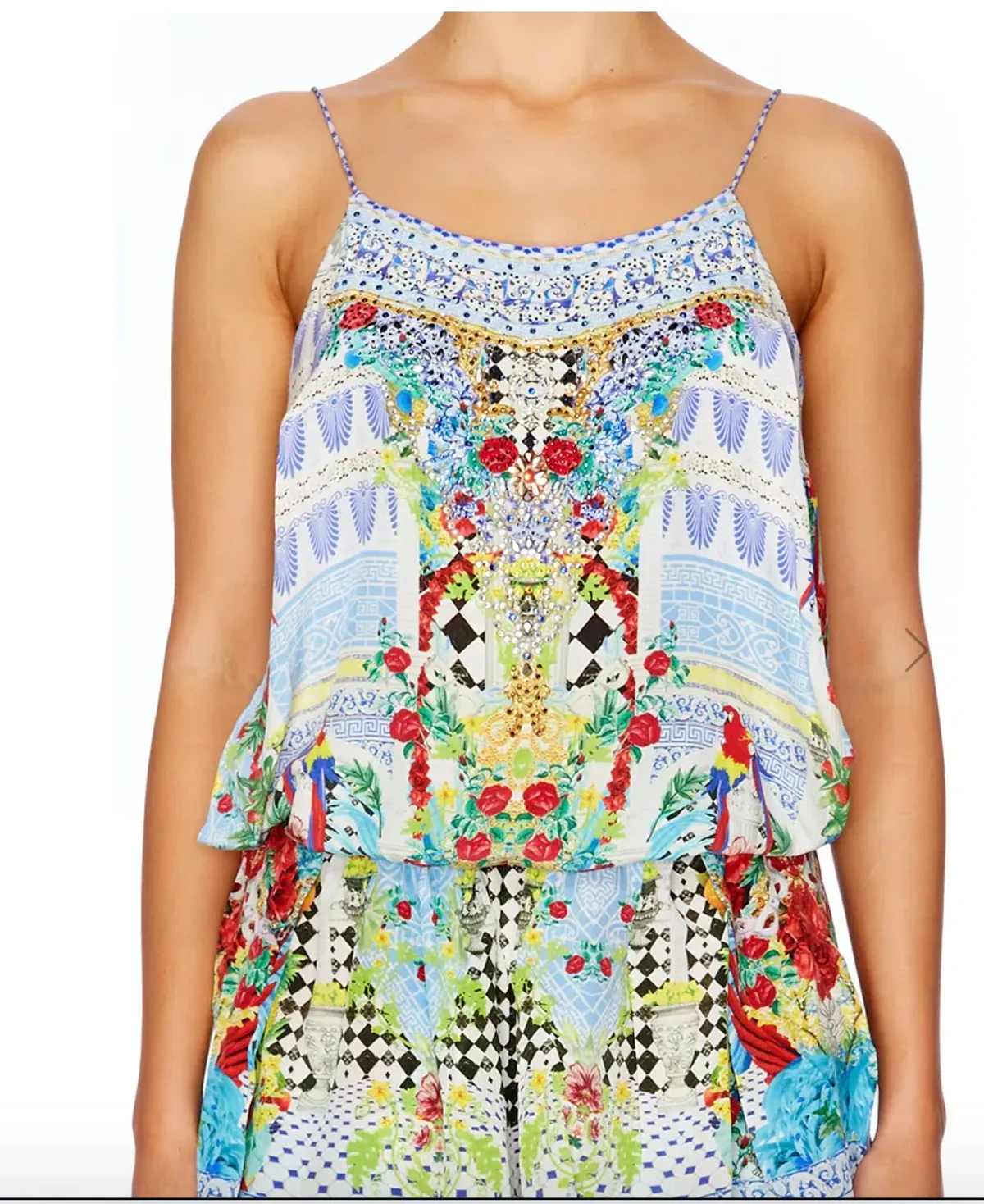 Camilla Masking Madness Shoestring Strap Playsuit Size 10 for rent on The Volte - main image