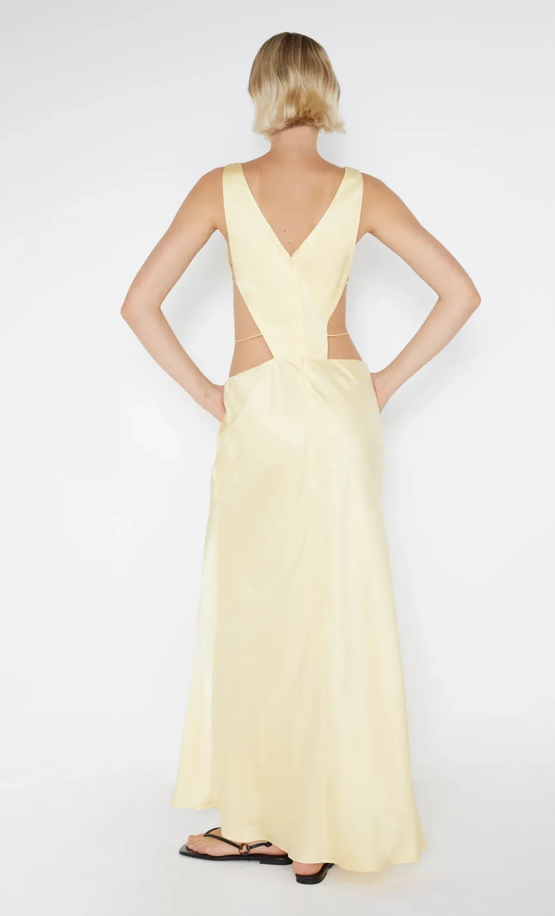 Bec & Bridge Agathe Diamond Dress Butter Yellow Size 8 for rent on The Volte - main image
