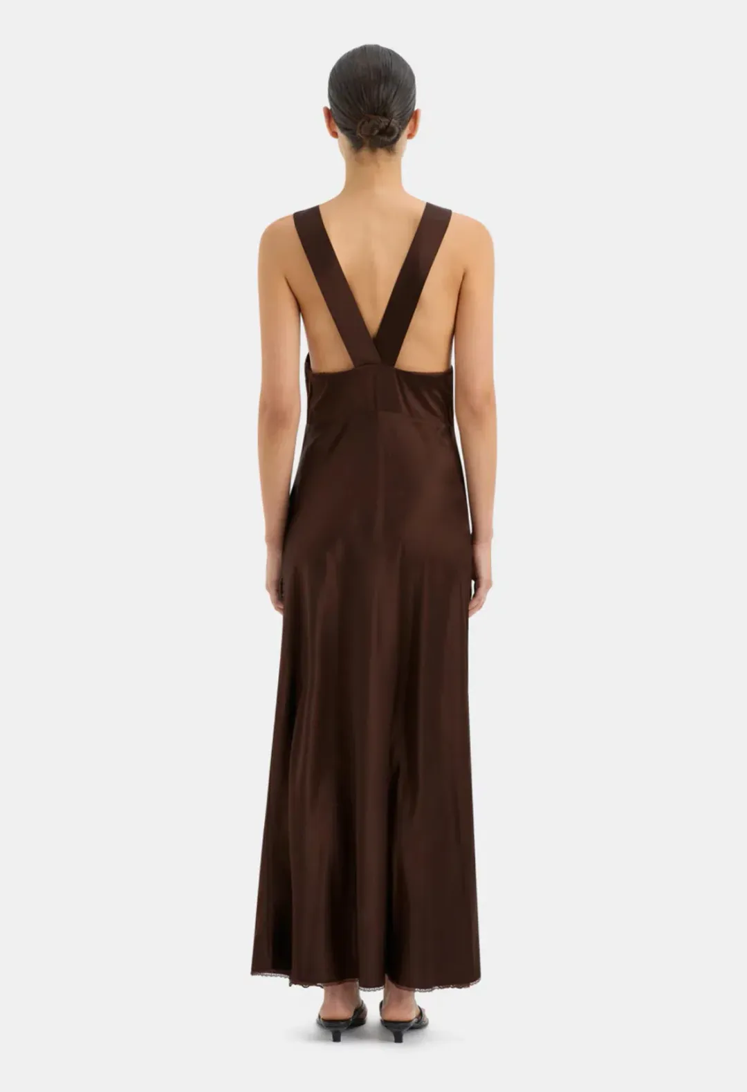 Sir the Label Aries Cut Out Gown Chocolate Brown Size 1 / AU 8 for rent on The Volte - main image