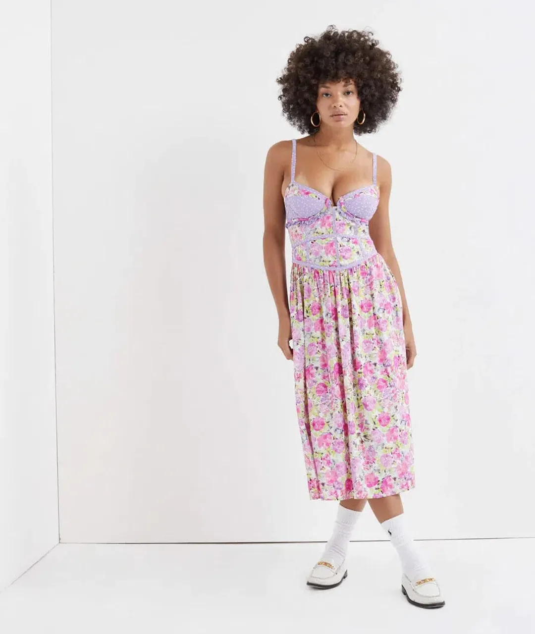 For Love And Lemons Martina Midi Dress Floral Size 8 for rent on The Volte - main image