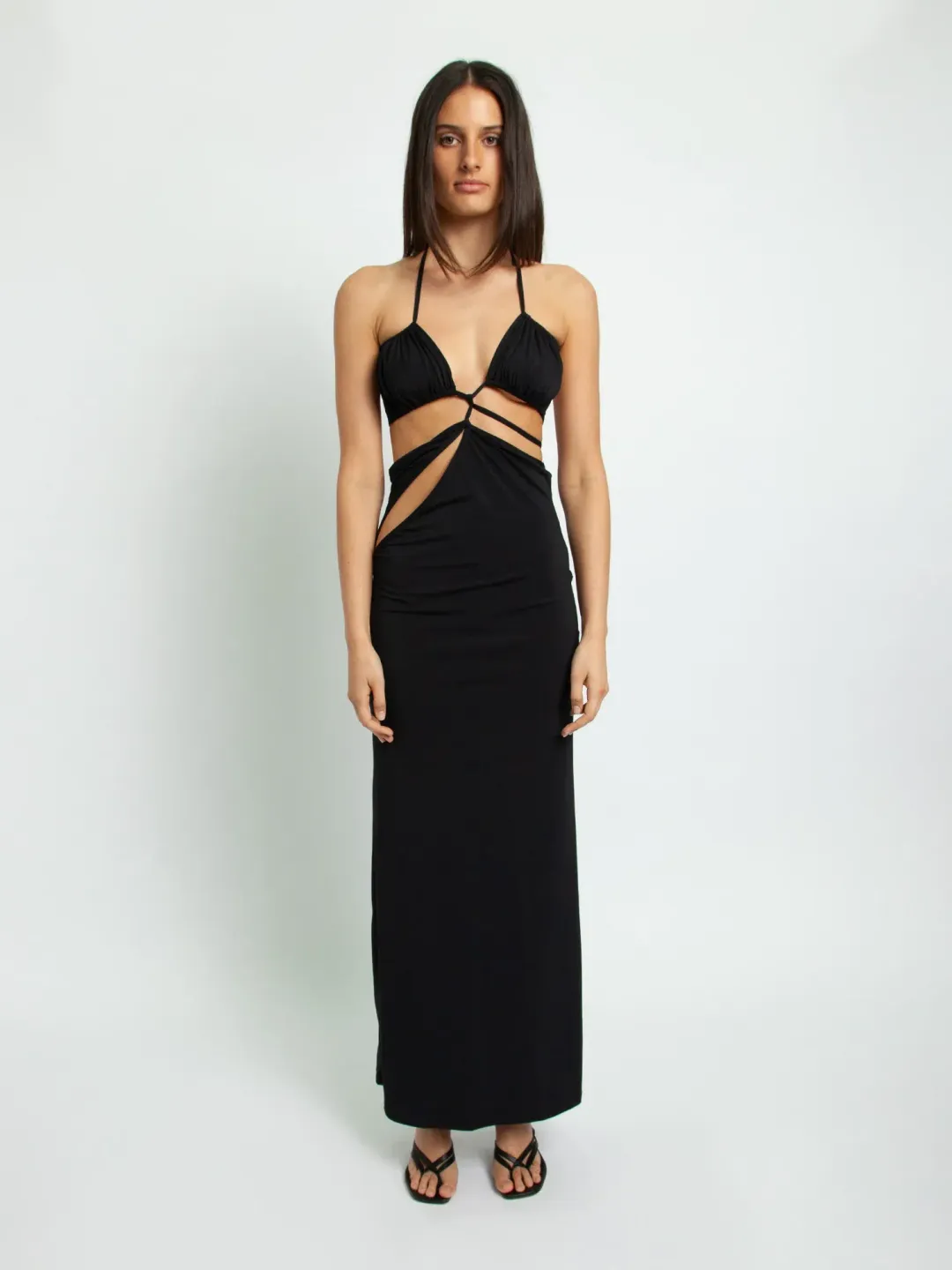 Christopher Esber Displace Lycra Dress in Black Size 8 for rent on The Volte - main image