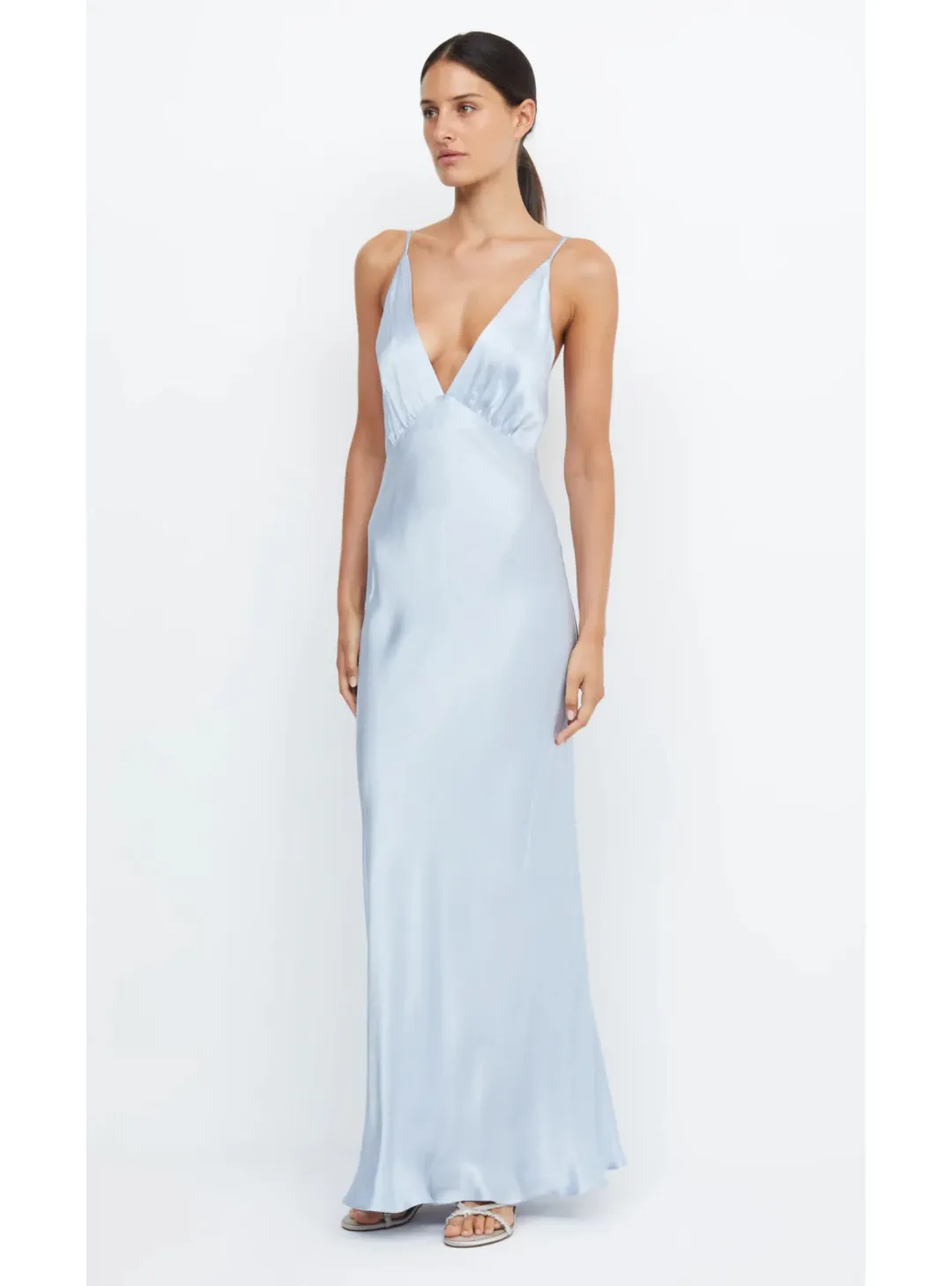 Bec & Bridge Moon Dance V Maxi Dress Dust Blue Size AU 6 for rent on The Volte - main image