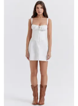 House Of CB Carlotta Corset Mini Dress White Size AU 6 for rent on The Volte - image 1